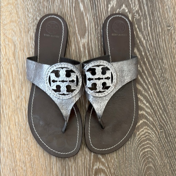 Fascinating Silver Tory Burch Sandals Photos